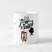 Vous envoyer un message Coeurs Valentin Chine Mug (Devant)