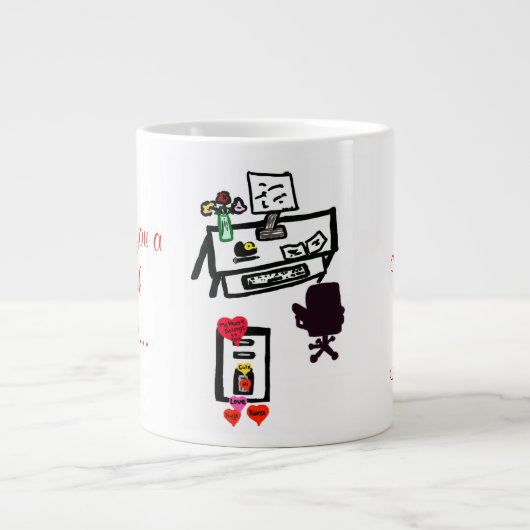 Vous envoyer un message Coeurs Valentin Chine Mug (Devant)