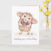 Vous envoyer une carte de voeux de souris Hug virt (Fleur jaune)
