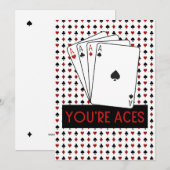 VOUS ÊTES ACES Las Vegas Style Carte de remercieme (Devant / Derrière)