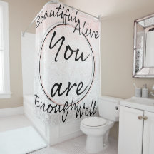 "Vous êtes" Affirmation Douche rideau