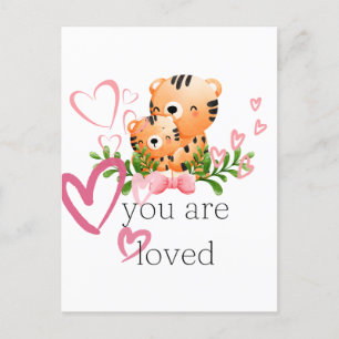 Vous êtes aimé carte postale Tigre
