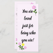 Vous êtes aimé juste pour être qui vous êtes Carte (Devant / Derrière)