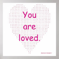 Vous êtes aimés, des affiches de coeur de pointill