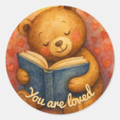 Vous Êtes Amoureux - Joli Sticker rond Ours (Devant)