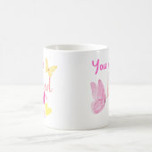 vous êtes AMOUREUX, papillon rose COEUR MUG (Centre)