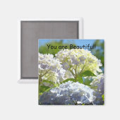 Vous êtes Beau ! aimant Fleurs d'Hydrangea ensolei (Recto/Verso)