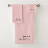 Vous Êtes Beau Ensemble De Serviettes Rose Inspira (En situation)