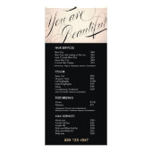 Vous Êtes Beau Salon Noir Tarifs Menu (Devant)