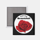 "Vous êtes belle" Rouge Rose Magnet (Recto/Verso)
