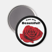 "Vous êtes belle" Rouge Rose Magnet (Recto/Verso)