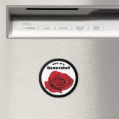 "Vous êtes belle" Rouge Rose Magnet (In Situ (Lave-vaisselle))