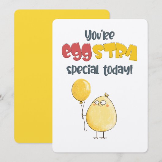 Vous êtes Eggstra Special Today ! Une carte de pla (Devant / Derrière)