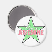 Vous êtes fantastique - Magnet Green & Pink Star (Recto/Verso)
