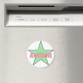 Vous êtes fantastique - Magnet Green & Pink Star (In Situ (Lave-vaisselle))