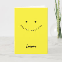 Vous êtes génial, carte de vœux visage heureux per