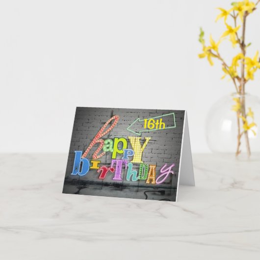 VOUS ÊTES GORGE **16ème ANNIVERSAIRE** Carte (Fleur jaune)