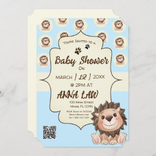 Vous êtes Grrreat Cute Lion Baby Boy Invitation