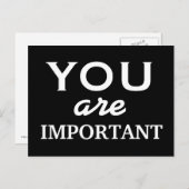 Vous êtes important - carte postale de motivation (Devant / Derrière)