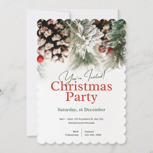 Vous êtes invité à la fête de Noël Invitation (Devant)