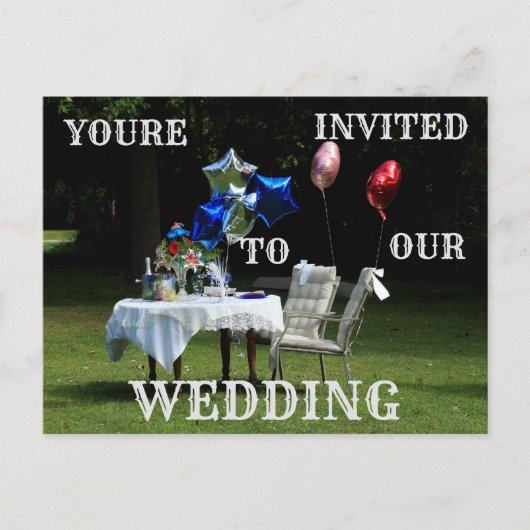 Vous êtes invité à notre carte postale Mariage. (Devant)