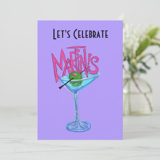 Vous êtes invité à une soirée Martini ! Invitation (Debout devant)