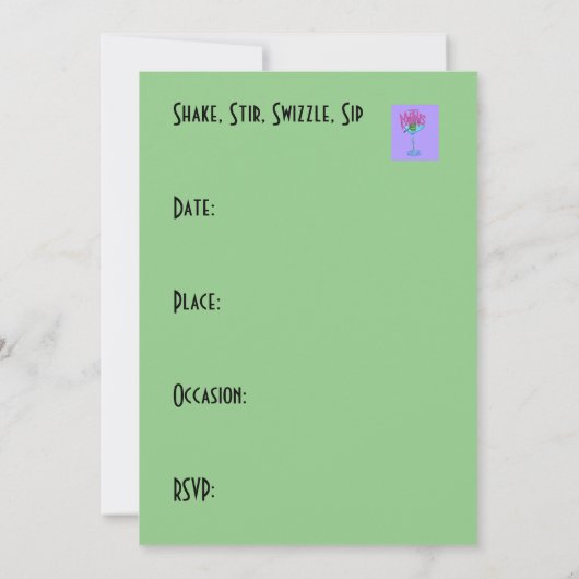 Vous êtes invité à une soirée Martini ! Invitation (Dos)
