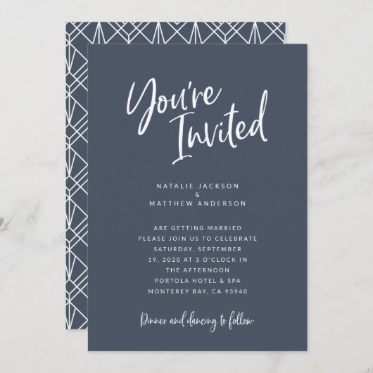 Vous êtes invité au faire-part de mariage de scrip (Devant / Derrière)