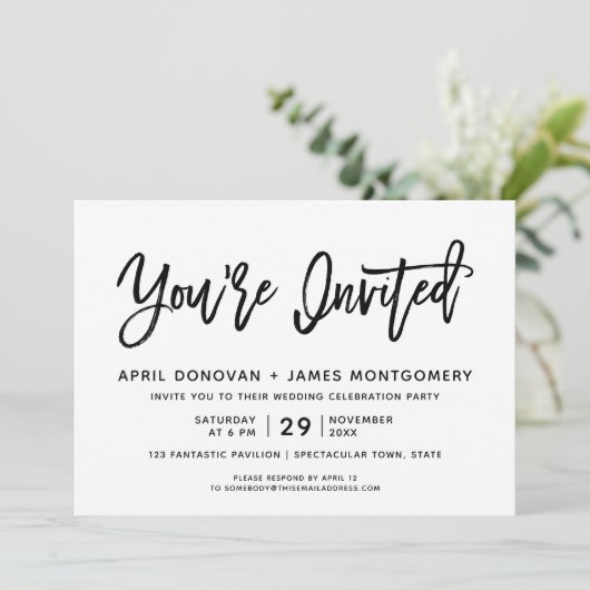 Vous êtes invité Faire-part de mariage de typograp (Debout devant)