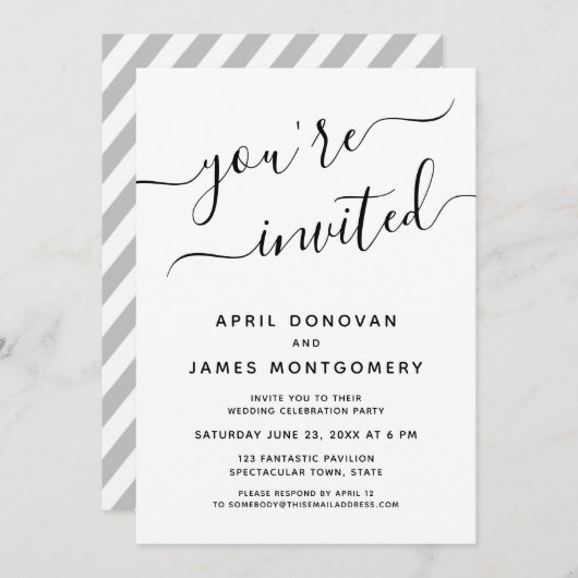 Vous êtes Invité Faire-part de mariage de typograp (Devant / Derrière)