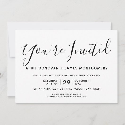 Vous êtes Invité Faire-part de mariage de typograp (Devant)