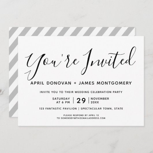 Vous êtes Invité Faire-part de mariage de typograp (Devant / Derrière)