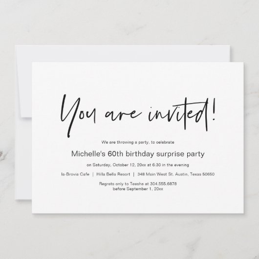 Vous êtes invité, Invitation Surprise Anniversaire (Devant)