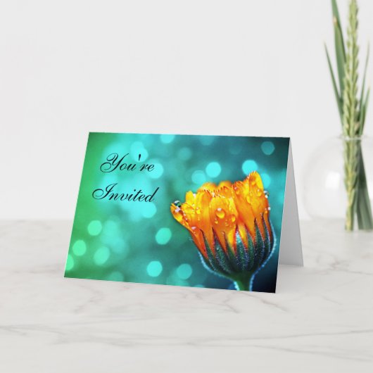 Vous êtes invité Marigold sur carte Turquoise (Devant)