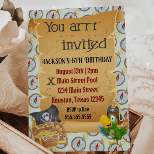 "Vous êtes invité" Pirate Invitation Anniversaire