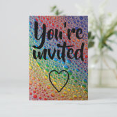 Vous êtes invité rainbow CUSTOM Invitation card (Debout devant)