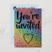 Vous êtes invité rainbow CUSTOM Invitation card (Devant / Derrière)