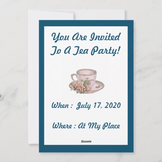 Vous Êtes Invité Tea Party Invitation (Dos)