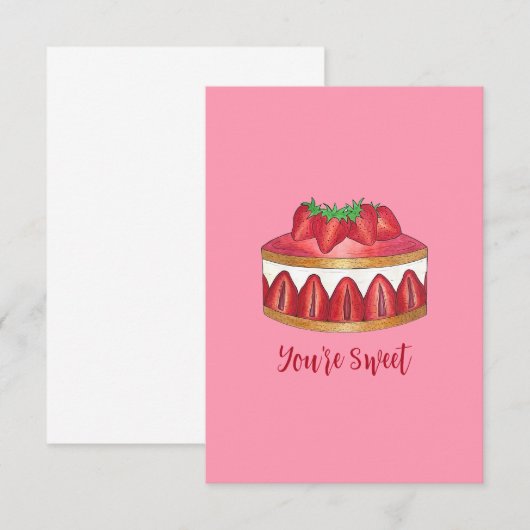 Vous êtes le gâteau Fraisier Merci sucré (Devant / Derrière)