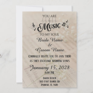 Vous êtes les Cartes d'Invitation de Mariage Musiq