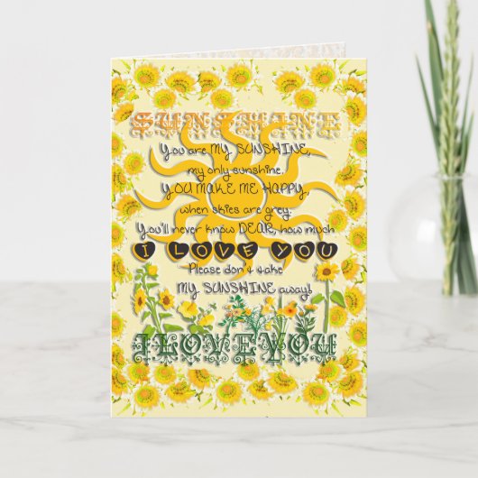 Vous êtes ma carte d'art graphique Sunshine (Devant)