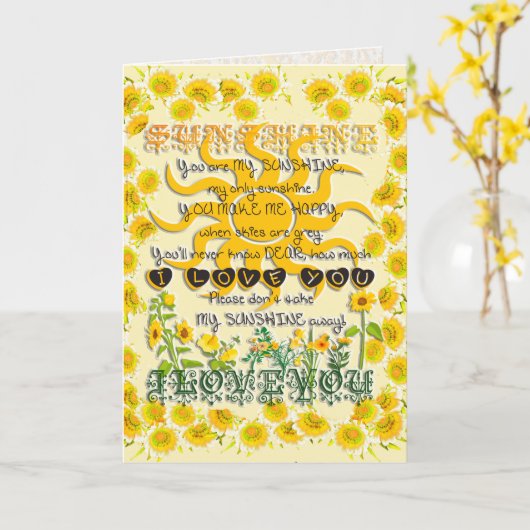 Vous êtes ma carte de graphisme Sunshine (Fleur jaune)