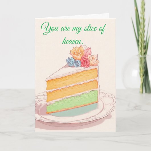 Vous êtes ma tranche de paradis carte de vacances (Devant)