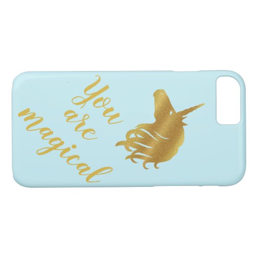 Vous êtes Magic Gold & Blue Coque (Dos (Horizontal))