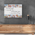 Vous êtes Manqué Blanc 10 Photo Collage souvenir<br><div class="desc">Toile photo souvenir personnalisée, que vous pouvez personnaliser avec 10 de vos propres photos. Le poème commémoratif dit : "Vous êtes manqués chaque jour ; aimés plus que n'importe quel mot ne pourrait le dire". Il est écrit dans la typographie moderne et élégant lettrage manuel, avec une palette de couleurs...</div>