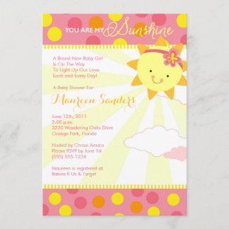 Vous êtes mes invitations de baby shower de soleil