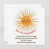 Vous êtes mes paroles de soleil carte de voeux (Devant / Derrière)