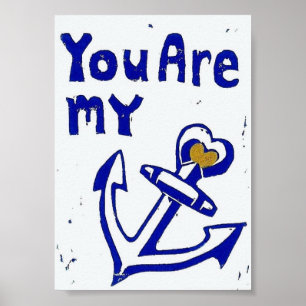 Vous êtes mon affiche d'Ancre, 5 x 7 pouces