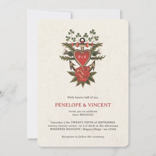 Vous êtes mon ancre Faire-part de mariage (Devant)