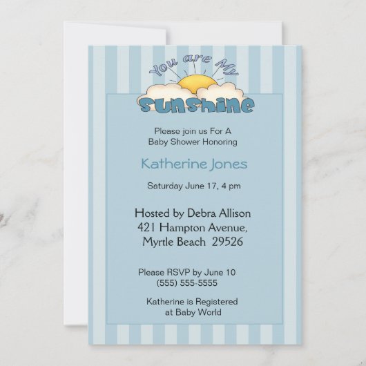 Vous Êtes Mon Baby shower Sunshine Invitation (Devant)